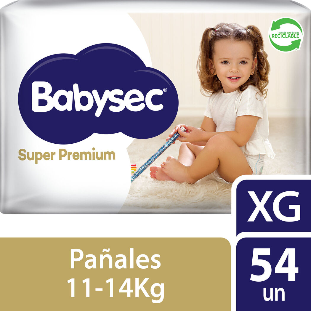 Pañales Babysec Super Premium Confort Care Talla XG 54 Unidades