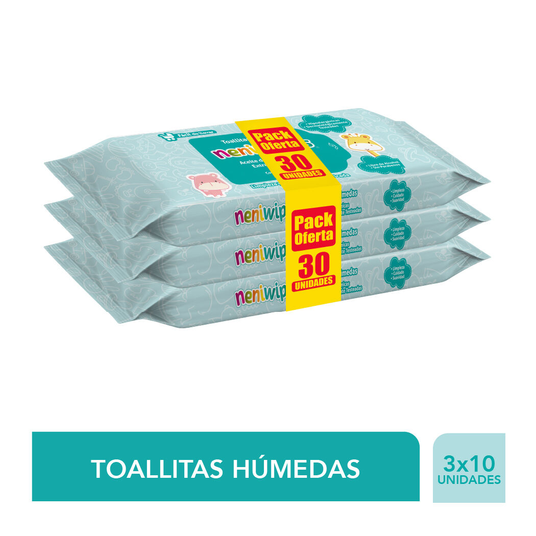 Pack Nenitos Toallitas Húmedas 3x10 Unidades