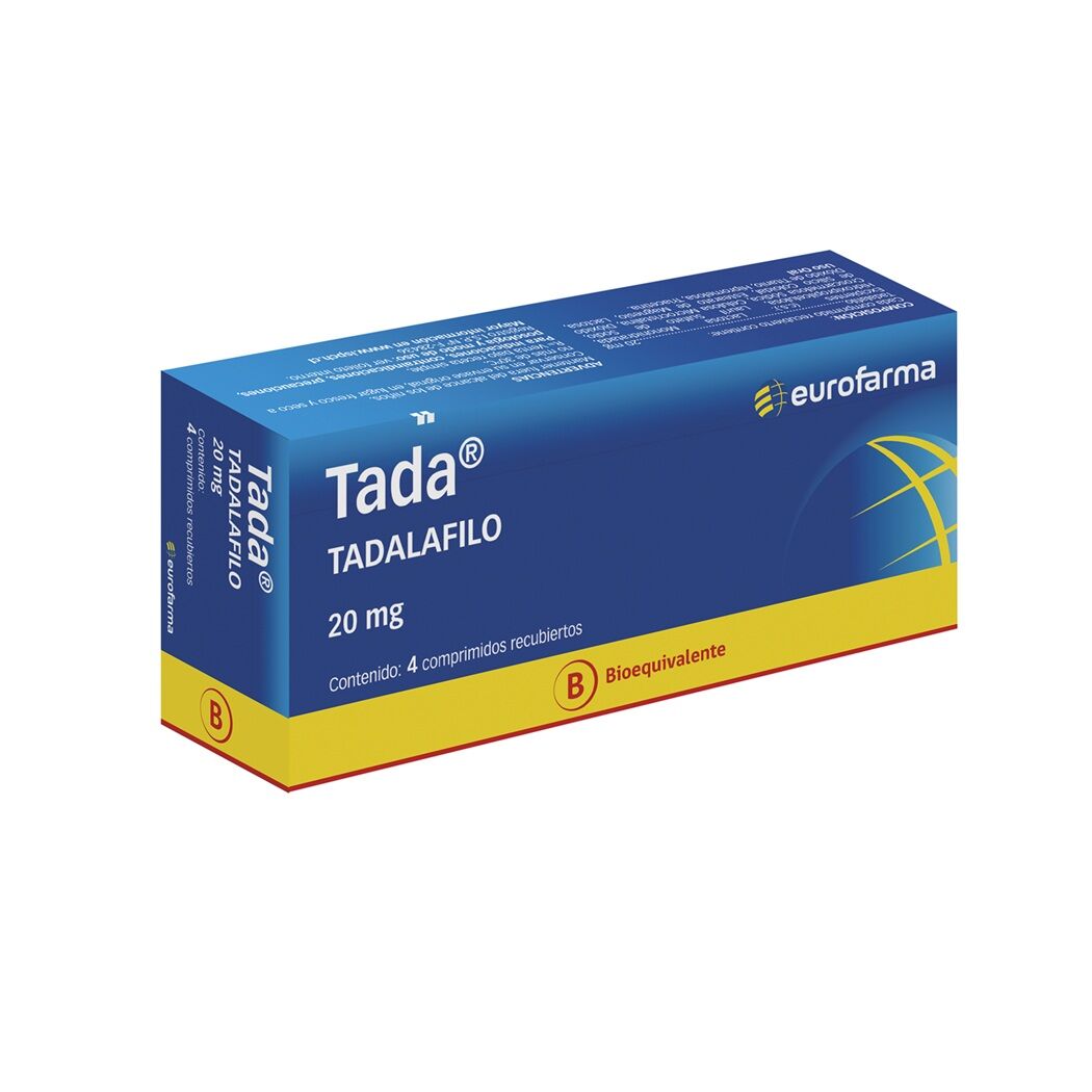 Tada (B) Tadalafilo 20mg 4 Comprimidos Recubiertos