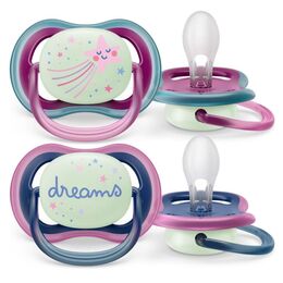 Chupete Avent Ultra Air Nocturno 6-18m SCF376/14 rosa
