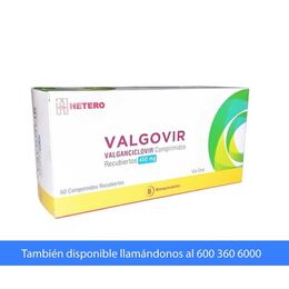 Valgovir (B) Valganciclovir 450mg 60 Comprimidos Recubiertos