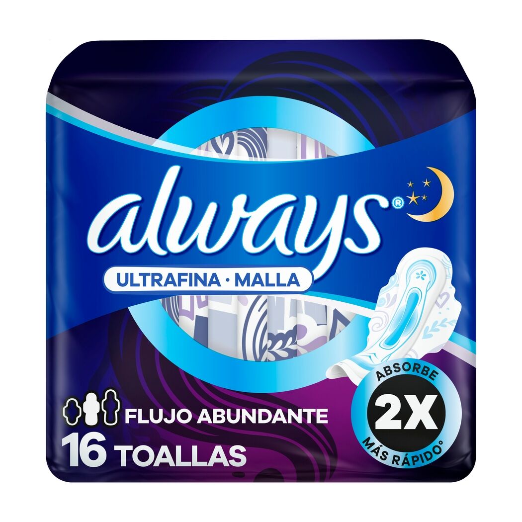 Toallas Femeninas Always Nocturna Ultrafina 16 Unidades