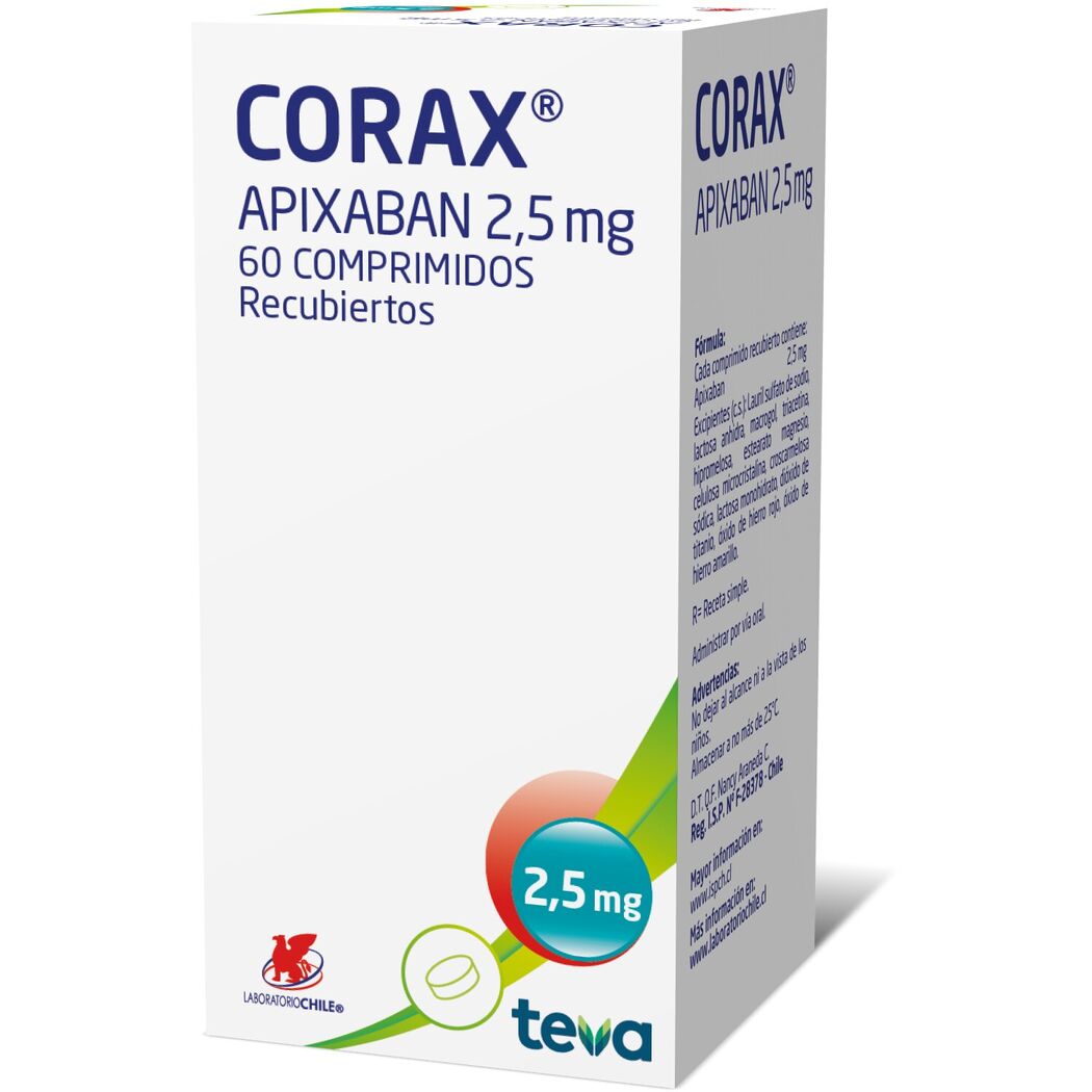 Corax Apixaban 2.5mg 60 Comprimidos Recubiertos