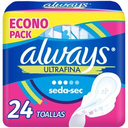 Toallas Always Ultrafina Seda-sec 24 Unidades