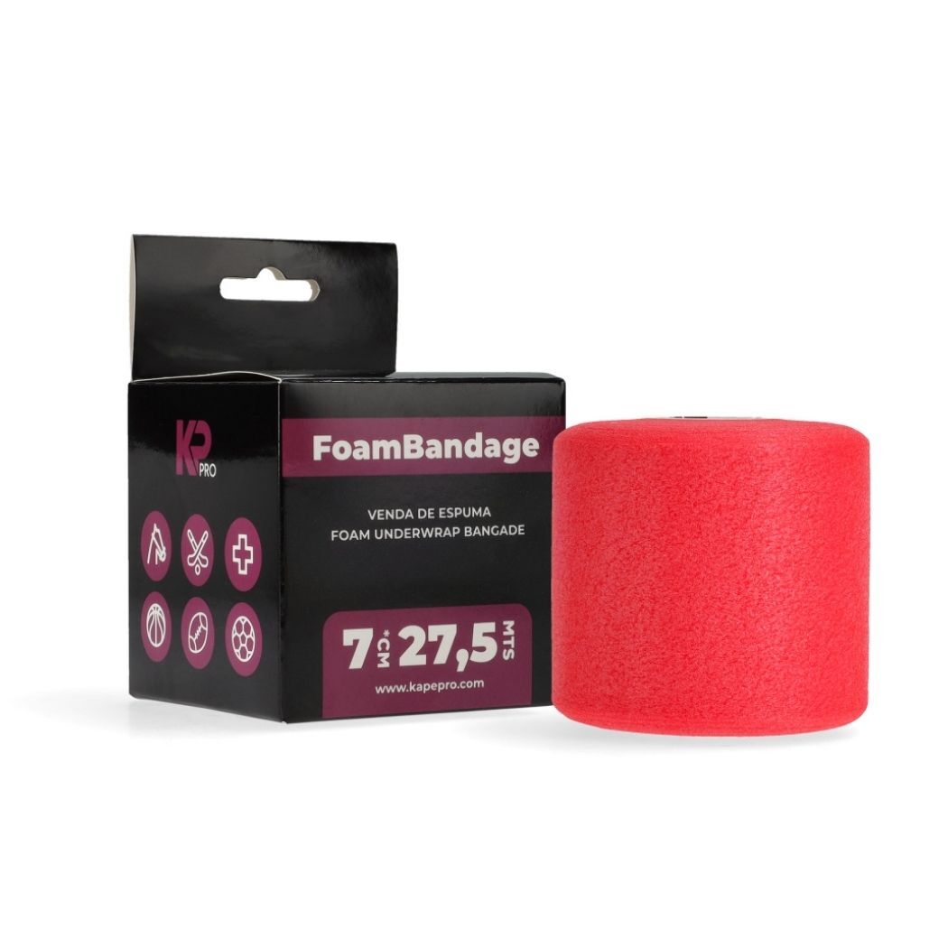 Pre Vendaje / Foam Bandage Rojo – Protección para Vendajes Deportivos 7.5 CM X 27 MTS
