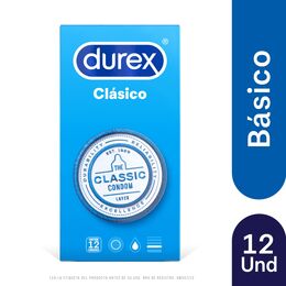 Condones Durex Clásico 12 Unidades