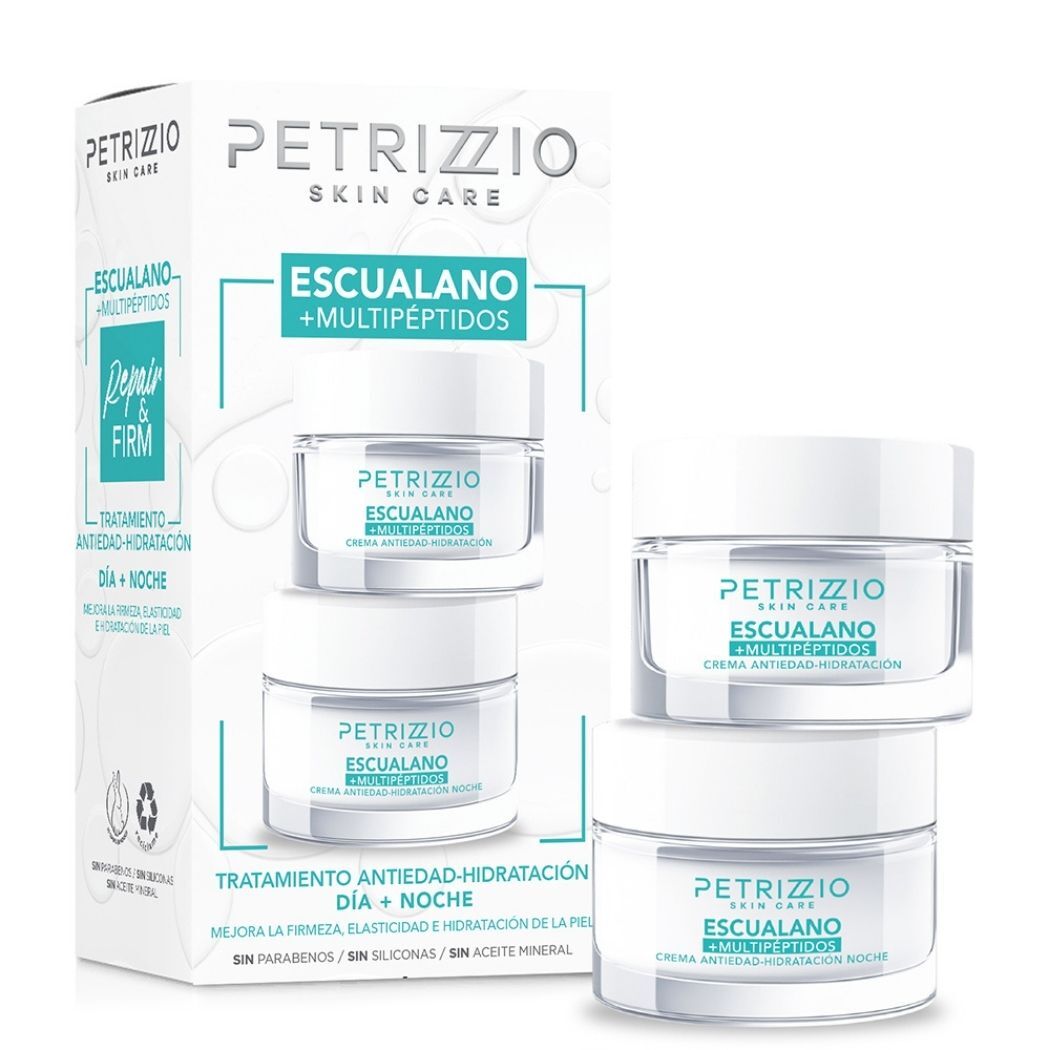 Set Crema Antiedad Día y Noche Escualano + Multipéptidos