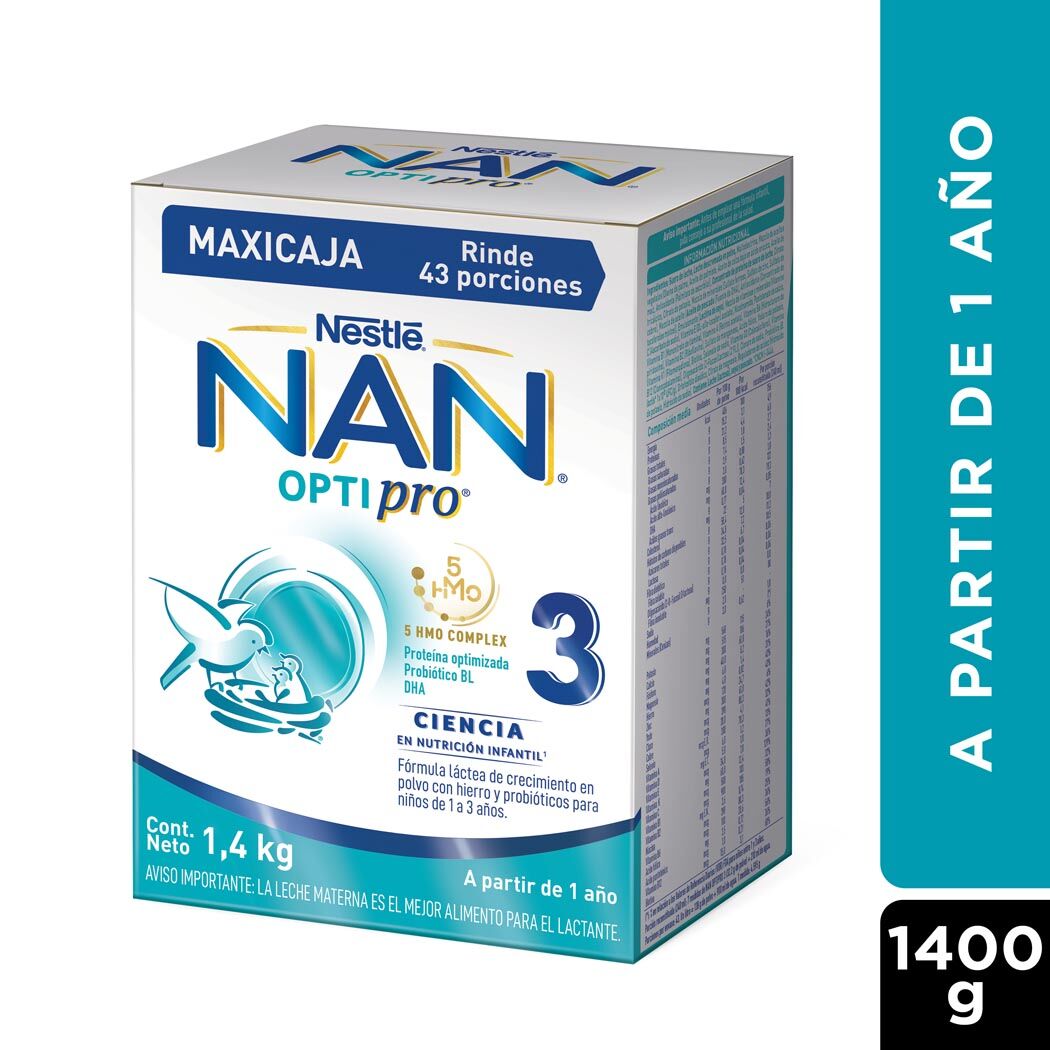 Fórmula Infantil Nan 3 Optipro Polvo 1400g