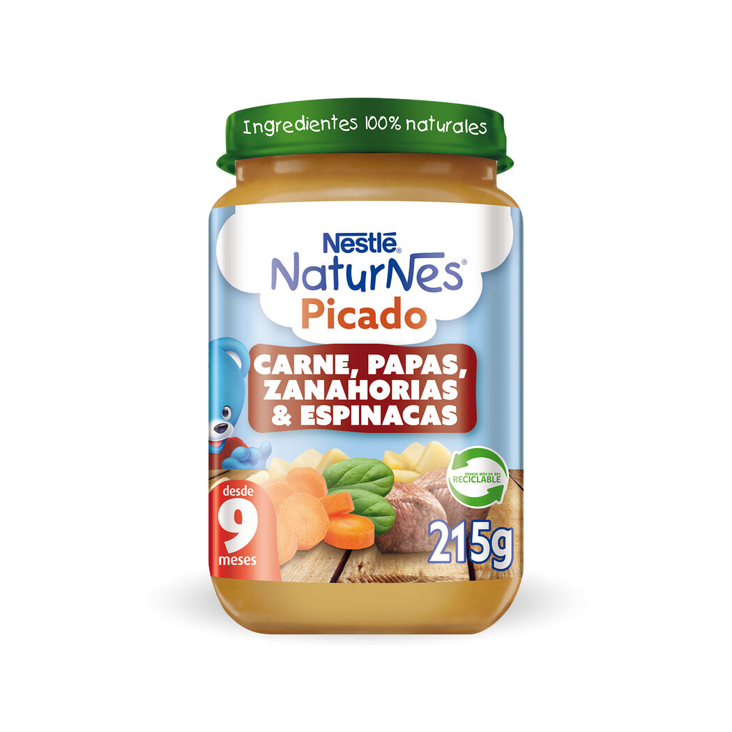 Naturnes Picado Carne, Papas, Zanahoria y Espinaca 215g