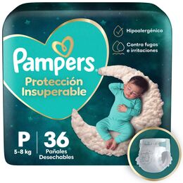 Pañal Pampers Protección Insuperable Talla P 36 Unidades