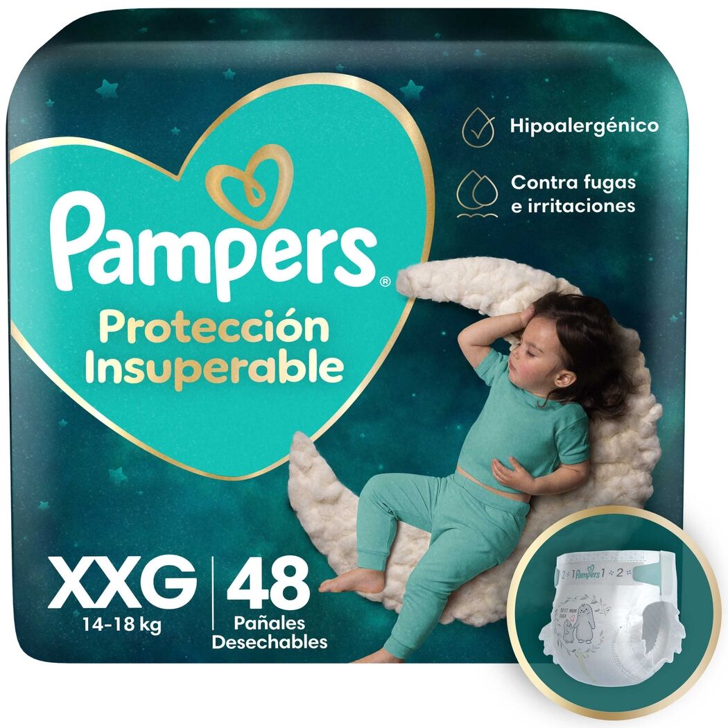 Pañal Pampers Protección Insuperable Talla XXG 48 Unidades