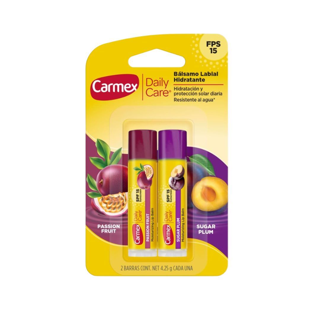 Carmex DUO Passion Fruit/Sugar Plum FPS15