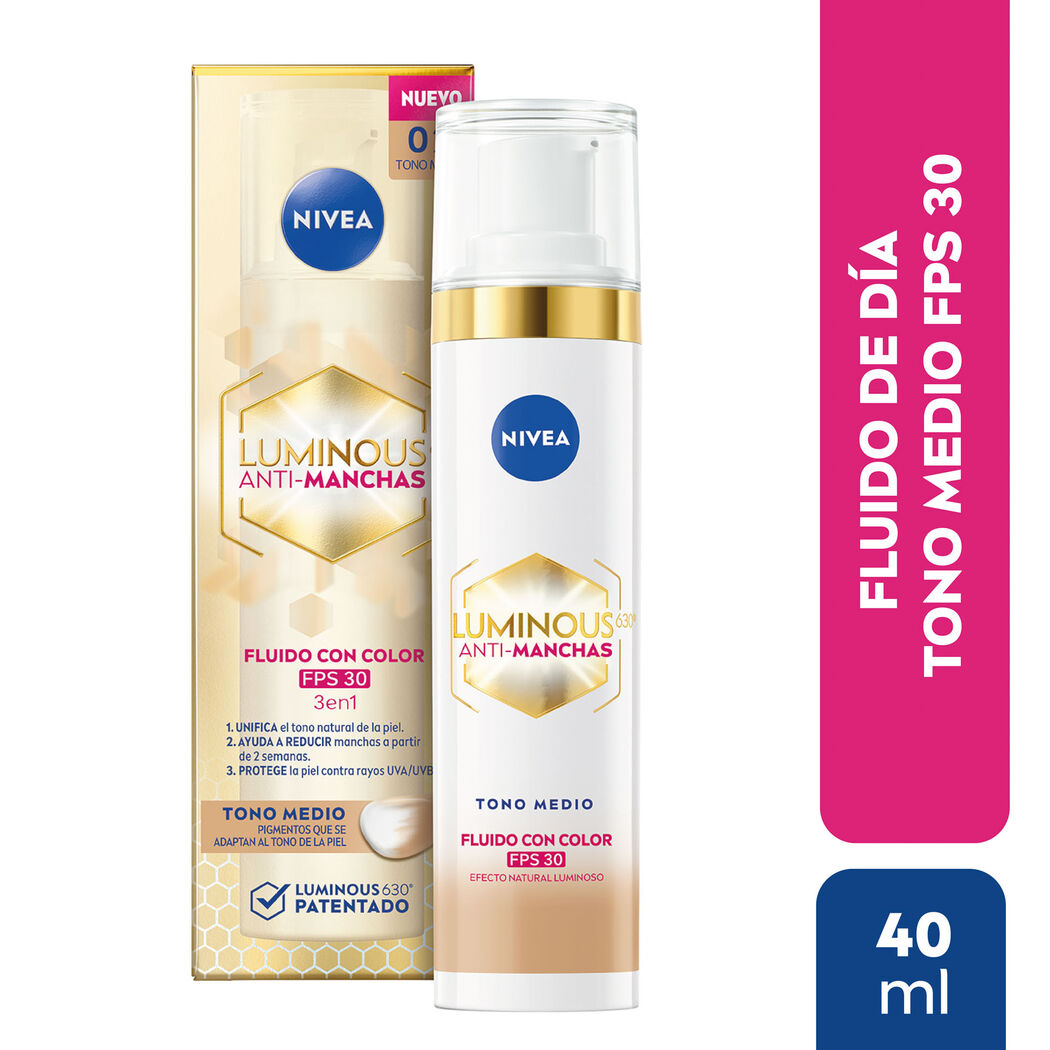 NIVEA Fluido Facial Luminous 630 Tono Medio FPS30 40ml
