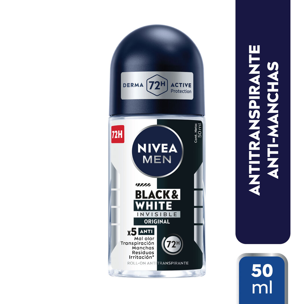 NIVEA MEN Desodorante Roll On Black & White 50ml