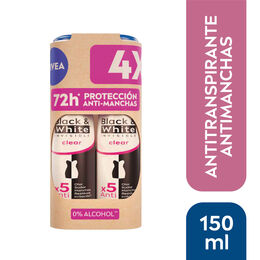 NIVEA Pack Desodorante Spray Black & White Clear 150ml