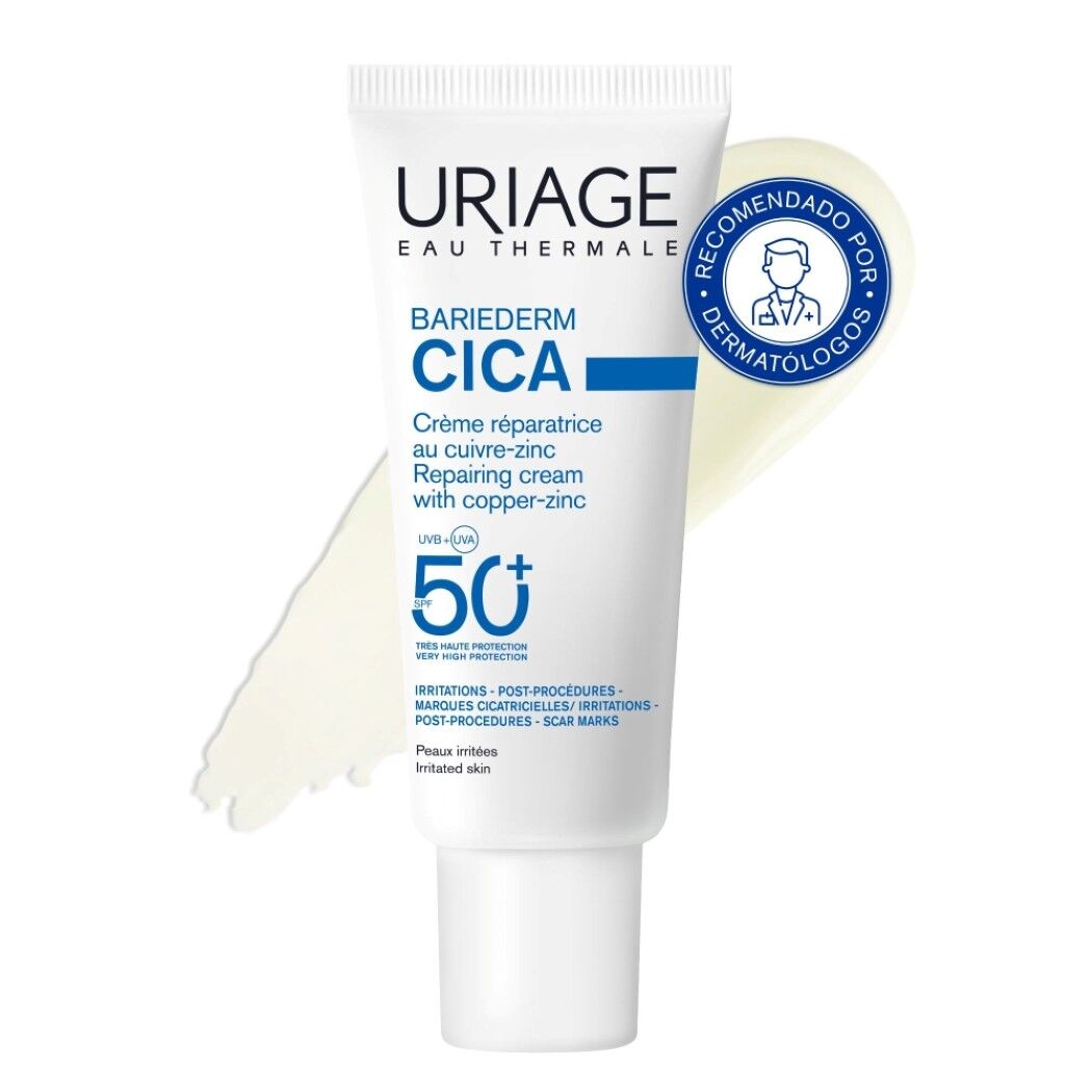 Crema Reparadora SPF50+Bariéderm-CICA Con Cobre y Zinc 40ml Uriage