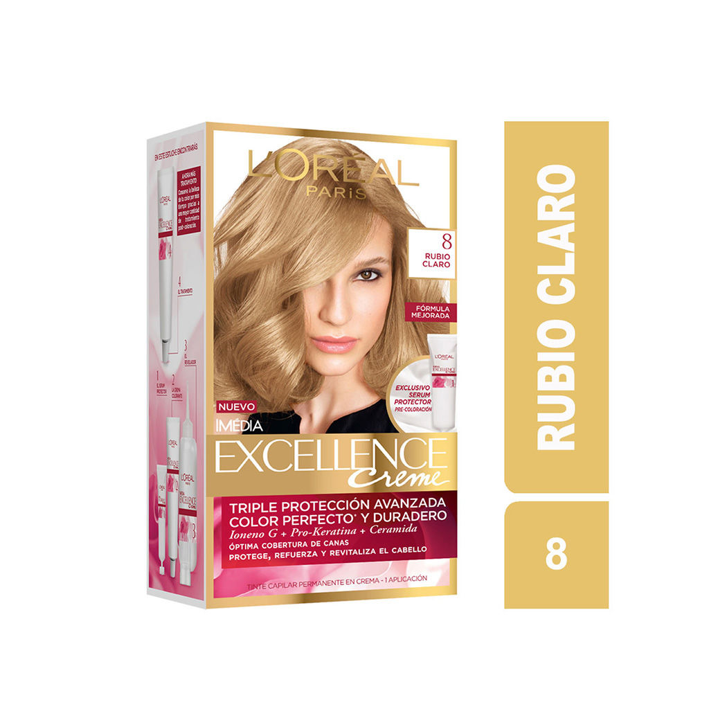 Tintura Excellence Creme 8 Rubio Claro Natural