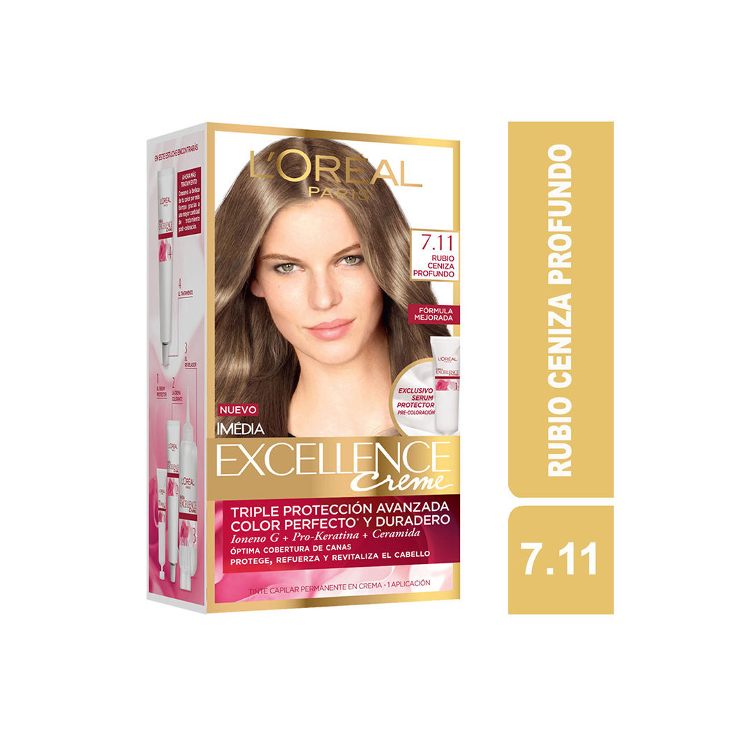 Tintura Excellence Creme 7.11 Rubio Ceniza Profundo