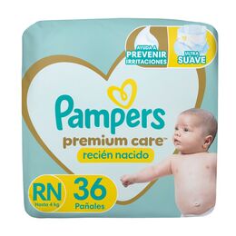 Pampers Pañales Premium Care Talla RN 36 Unidades Hasta 4 kg