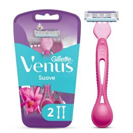 Máquina de Afeitar Mujer Gillette Venus Suave con 3 Hojas 2 Unidades