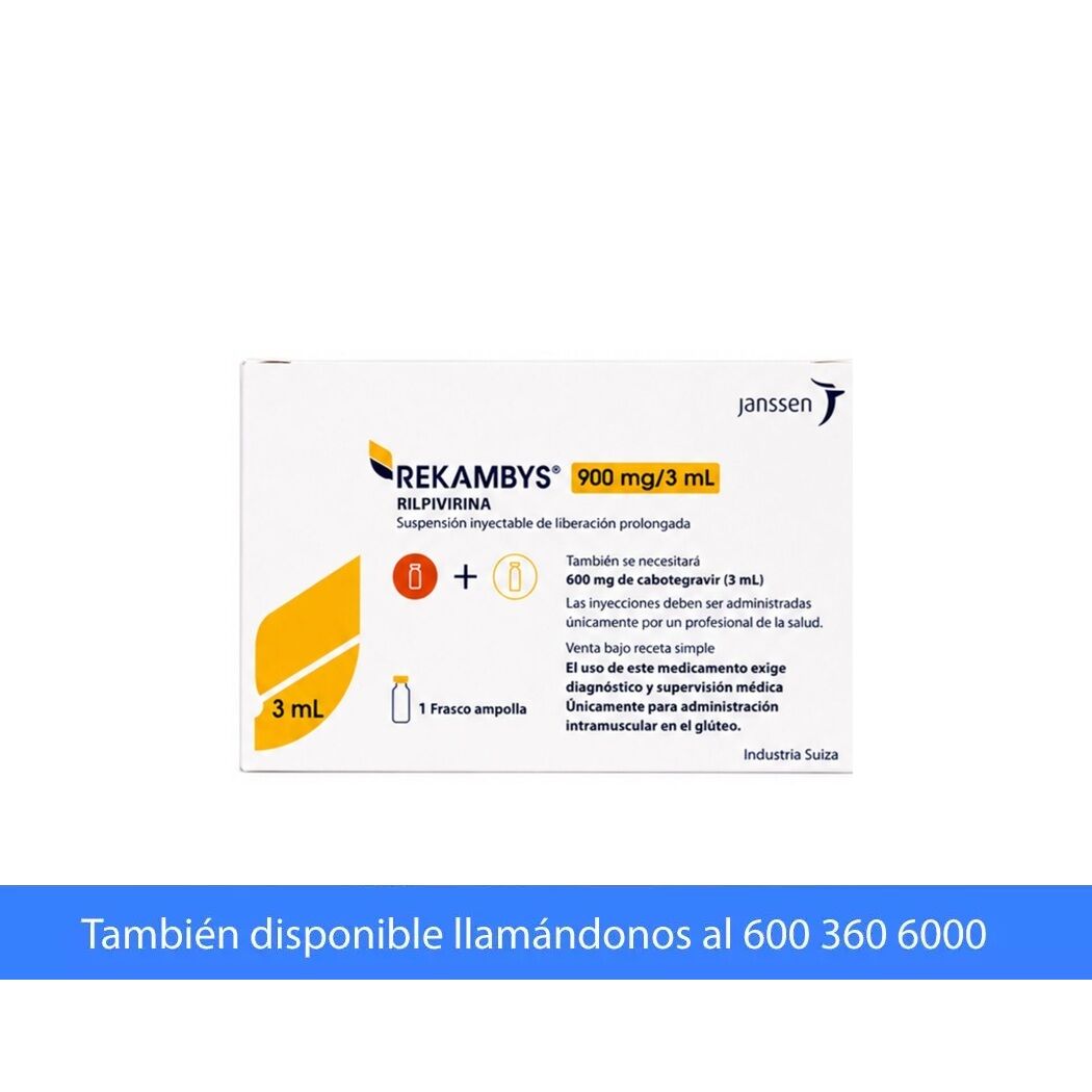 Rekambys Rilpivirina 900mg/3ml Suspensión Inyectable 1 Frasco-Ampolla