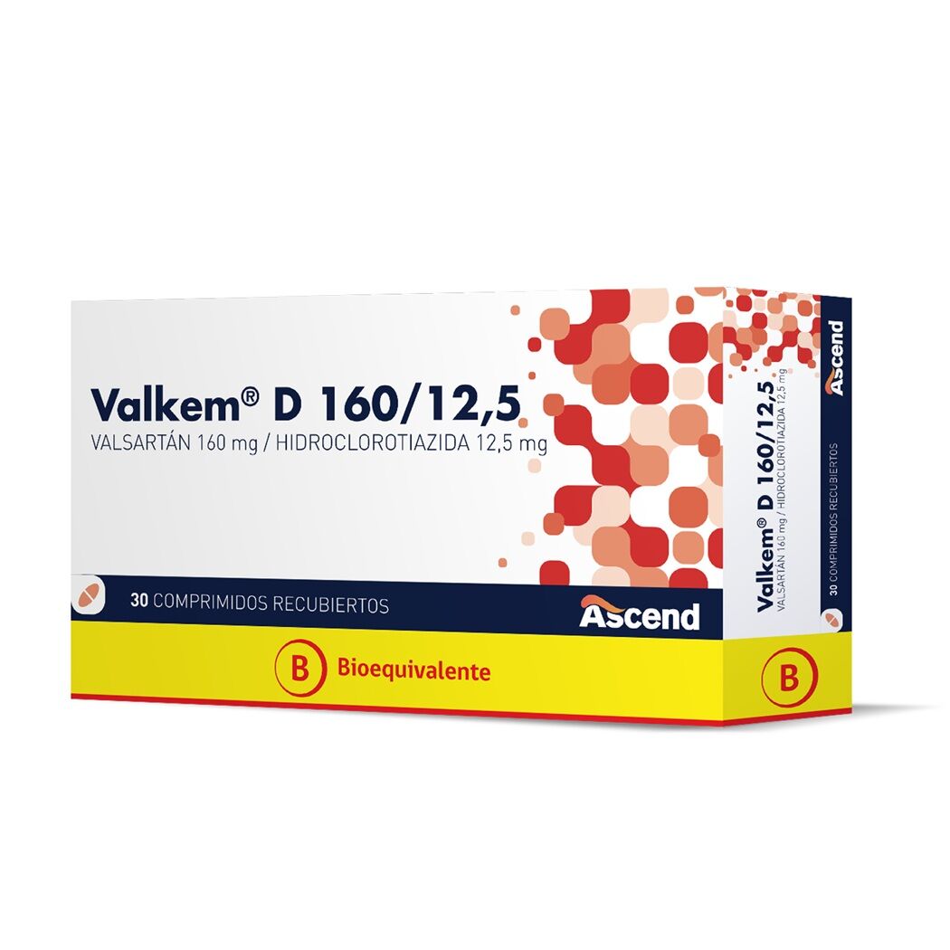 Valkem D (B) 160/12.5 Valsartan / Hidroclorotiazida 30 Comprimidos Recubiertos