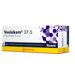 Venlakem (B) 37.5mg Venlafaxina 30 Comprimidos