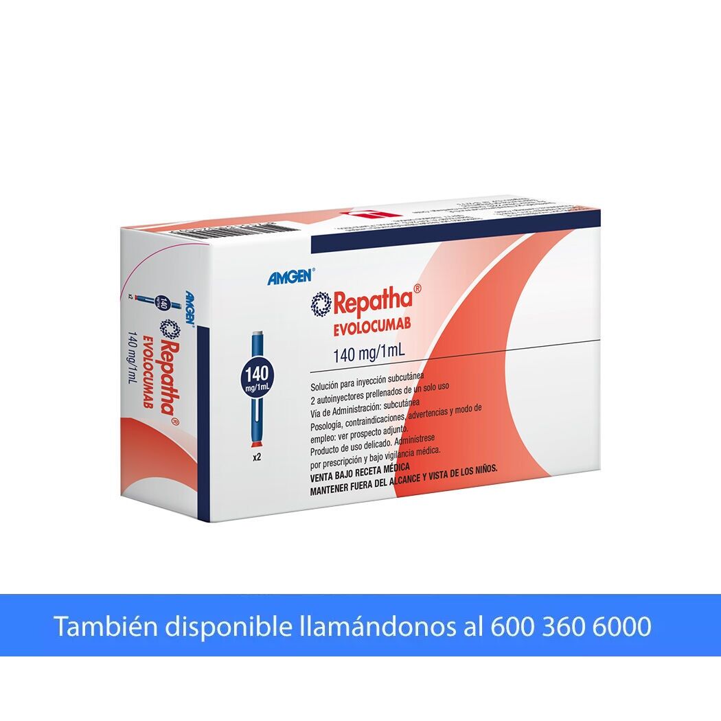 Repatha Evolocumab 140mg/1ml Inyectable 2 Jeringas Prellenadas