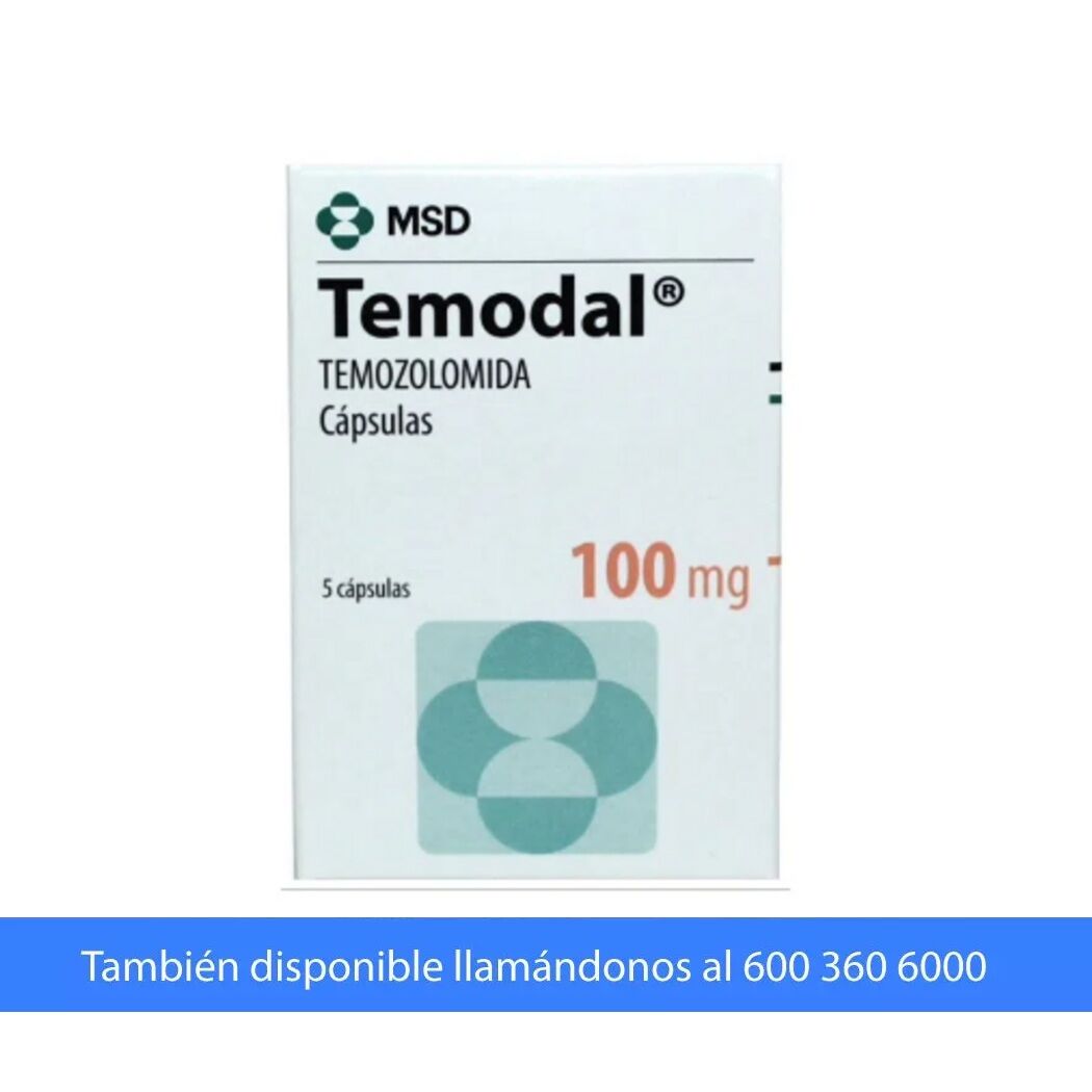 Temodal Temozolomida 100mg 5 Cápsulas