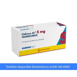 Cidimus (B) Tacrolimus 5mg 50 Cápsulas