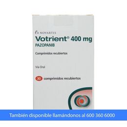Votrient Pazopanib 400mg 30 Comprimidos Recubiertos