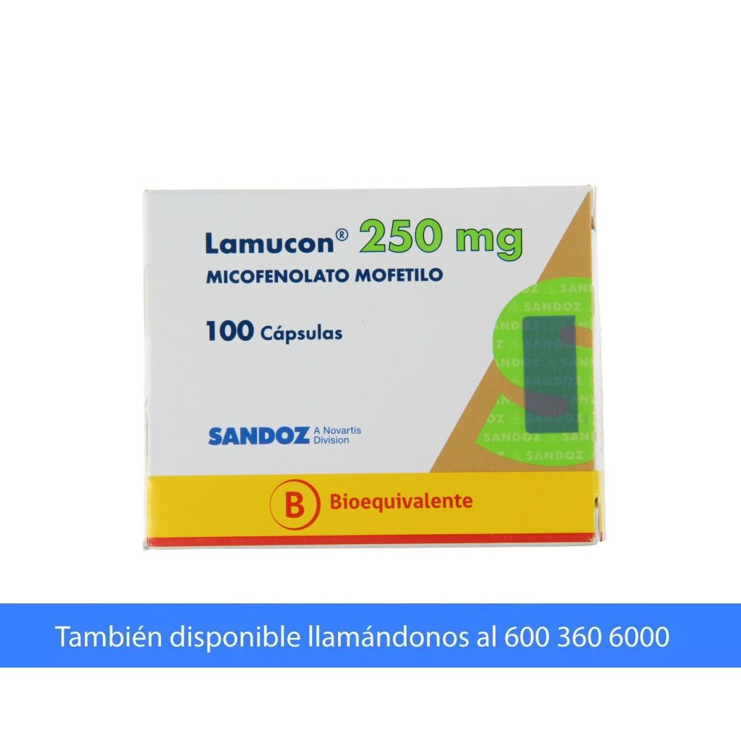 Lamucon (B) Micofenolato Mofetilo 250mg 100 Comprimidos Recubiertos