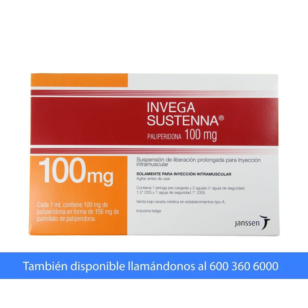 Invega Sustenna Paliperidona 100mg/ml Inyectable 1 Jeringa Prellenada