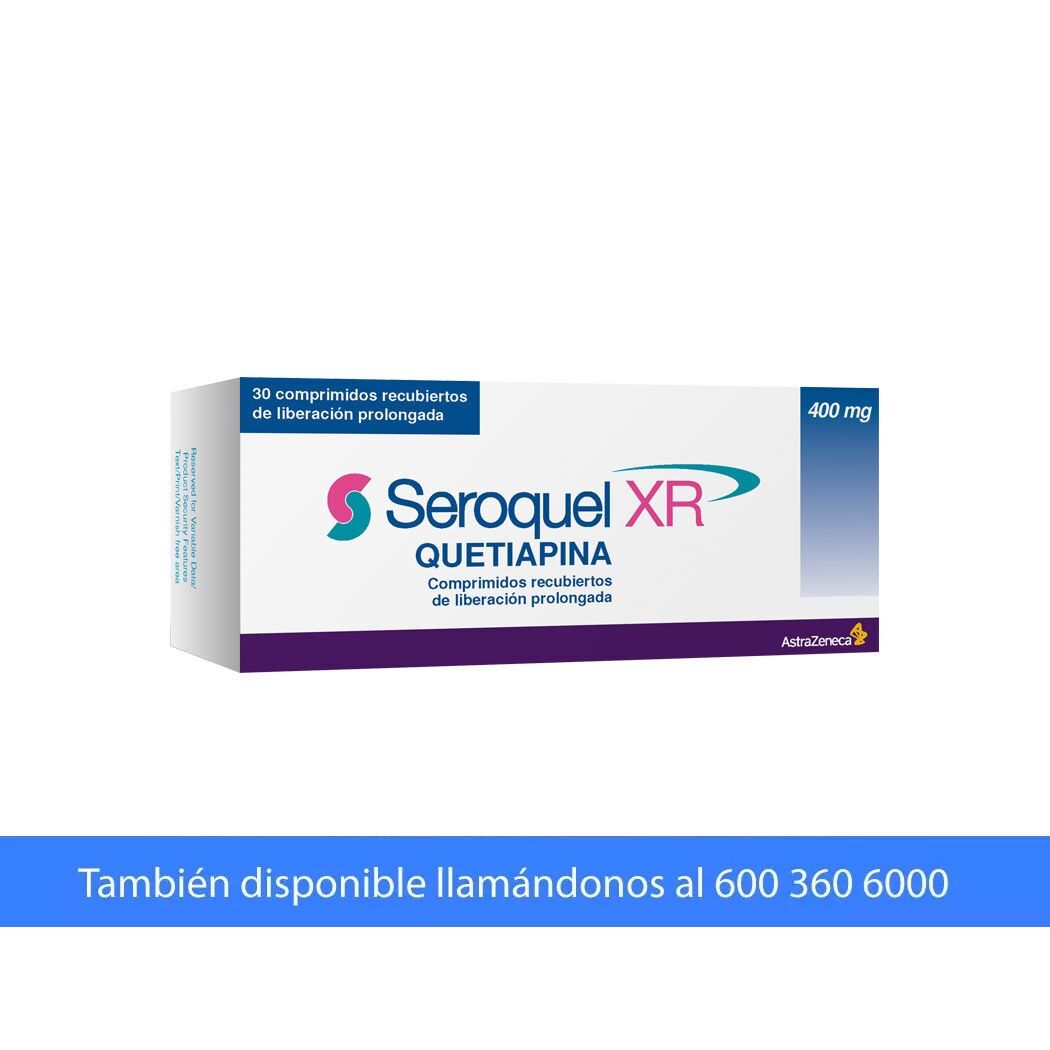 Seroquel XR (R) Quetiapina 400mg 30 Comprimidos Prolongados