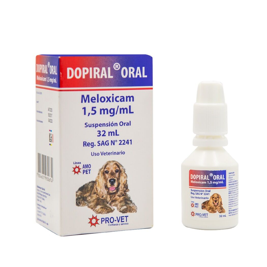 Dopiral 1.5mg/ml Meloxicam Solución Oral Veterinaria 32ml