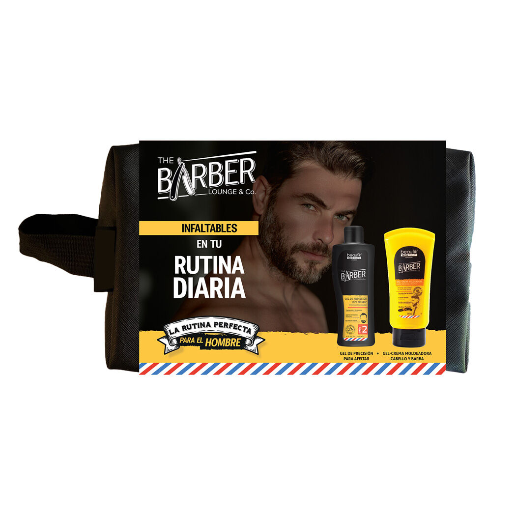 Pack The Barber Gel Crema Moldea Cabello Barba + Gel Para Afeitar 200ml