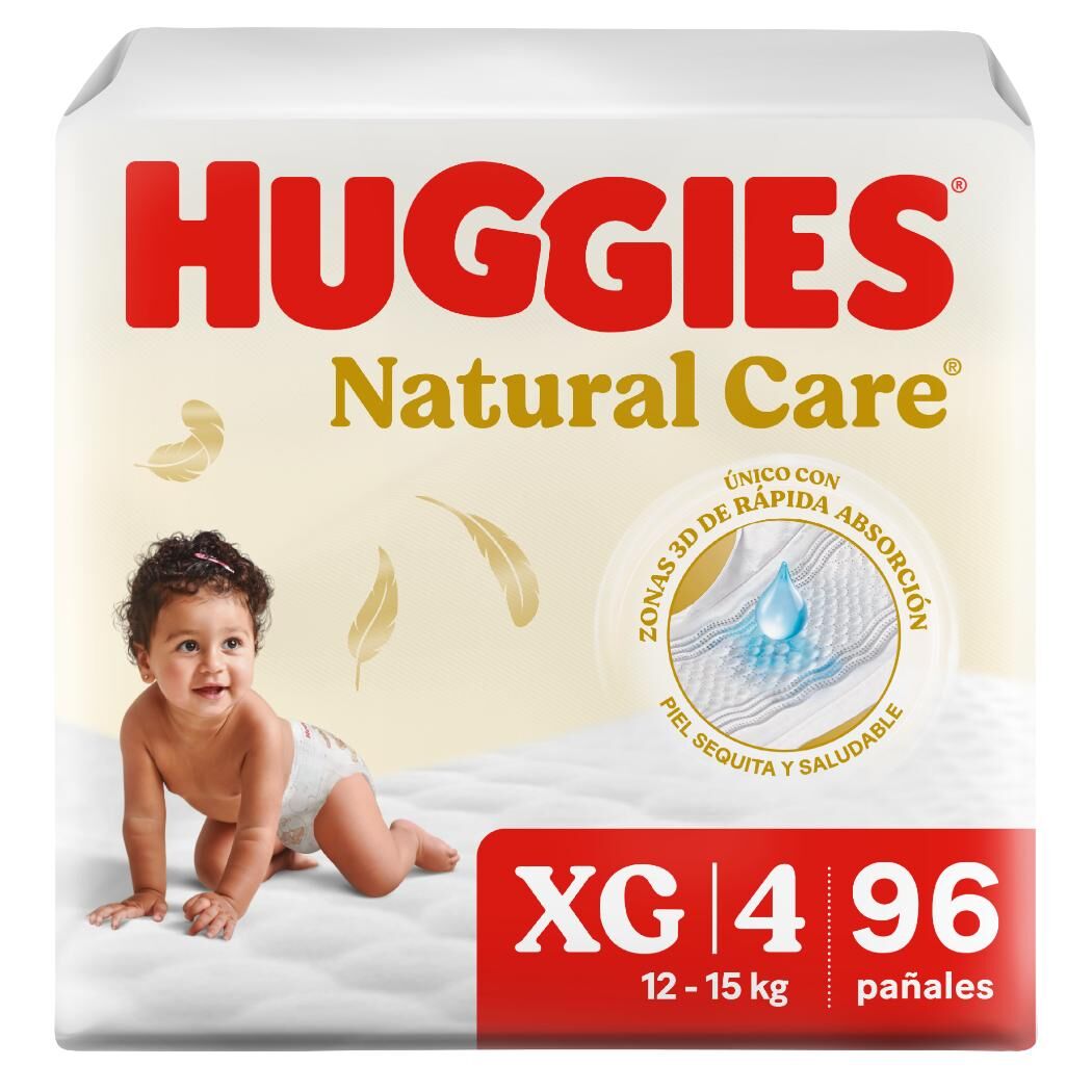 Pañales Huggies Natural Care 4/XG 96 Unidades