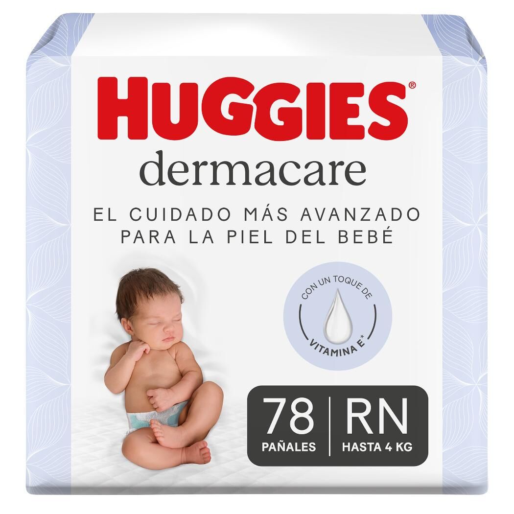 Pañales Huggies Dermacare 0 / RN 78 Unidades