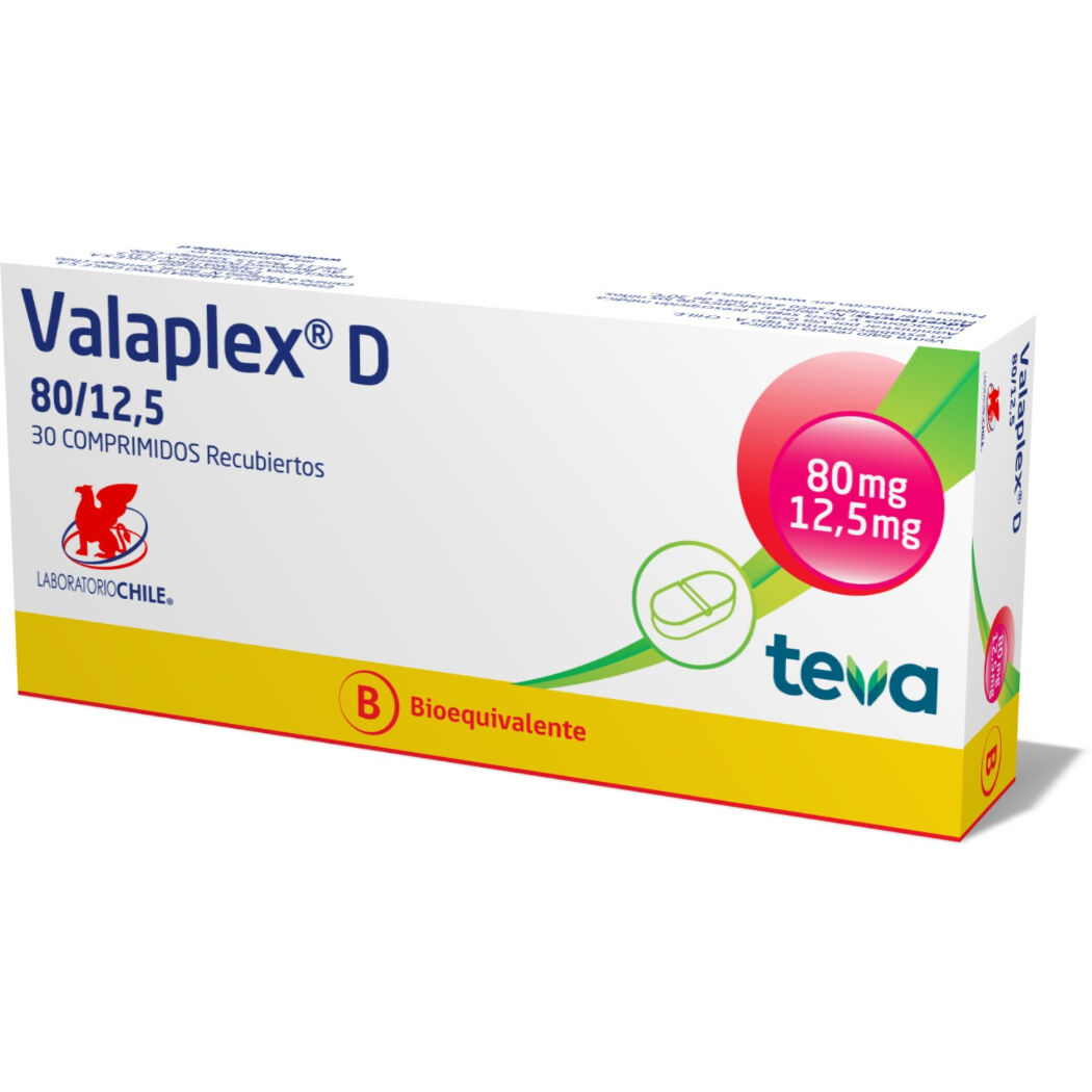 Valaplex D Valsartan / Hidroclorotiazida 80/12.5 30 Comprimidos Recubiertos