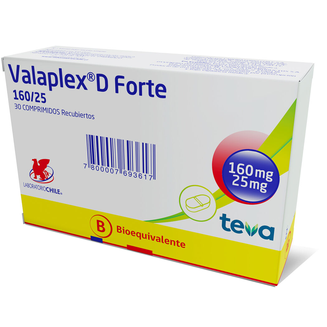 Valaplex D Forte Valsartán 160/25 30 Comprimidos Recubiertos