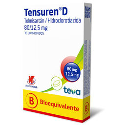 Tensuren D 80/12.5 Telmisartán / Hidroclorotiazida 30 Comprimidos