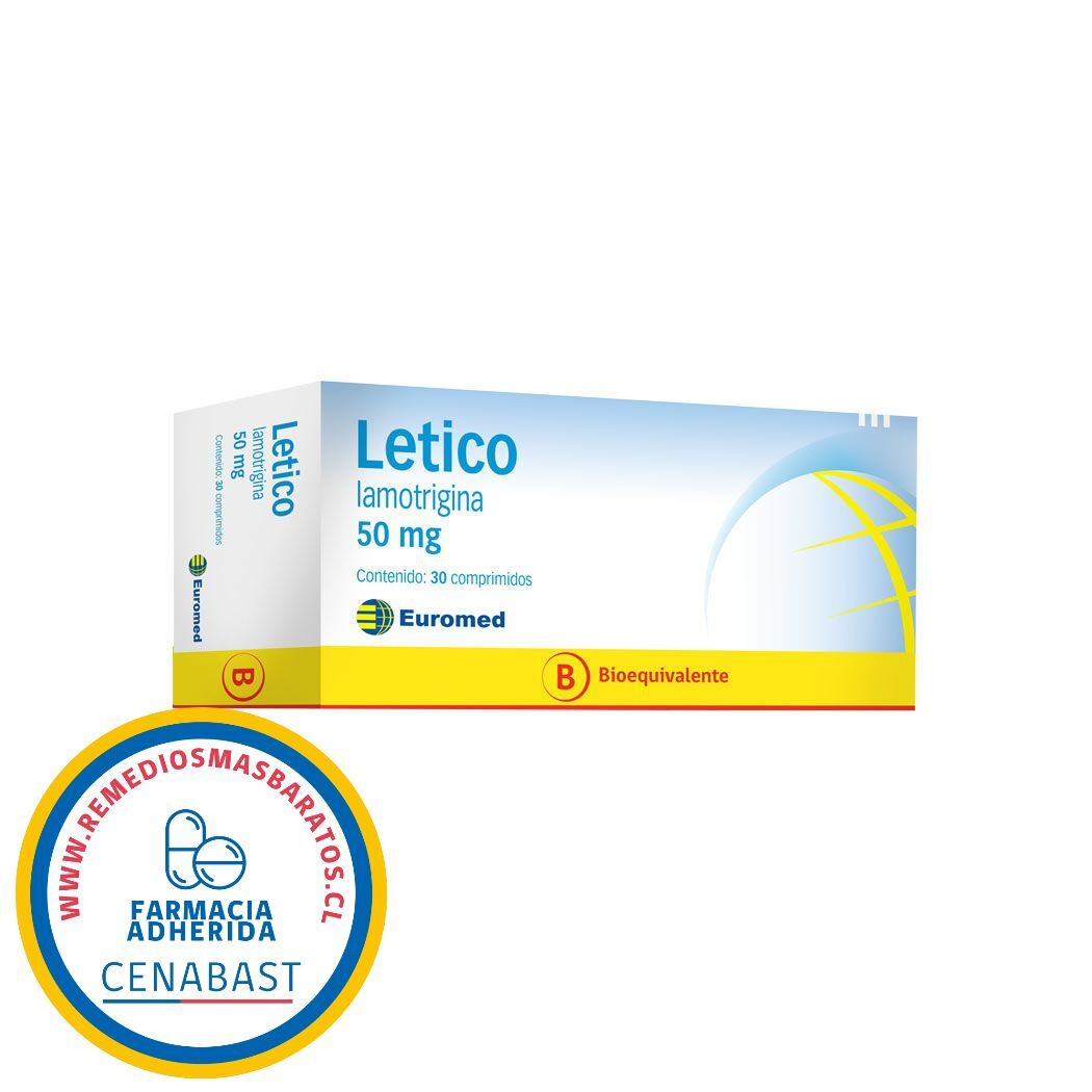 Letico (B) Lamotrigina 50mg 30 Comprimidos - Cenabast