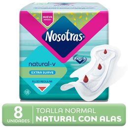 Toalla Higiénica Nosotras Natural Normal con Alas 8 Unidades