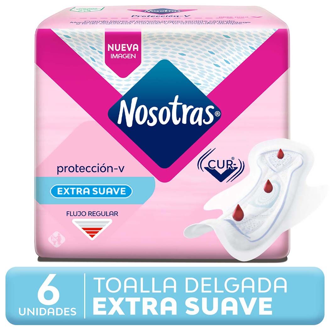 Toalla Higiénica Nosotras Delgada con Alas 6 Unidades