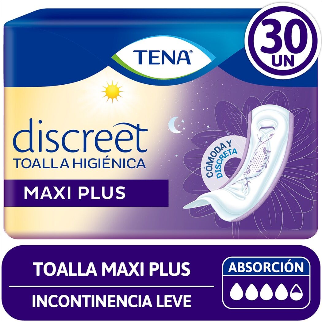 TENA Toalla Discreet Maxi Plus 30 Unidades