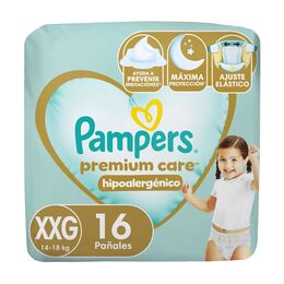 Pañal Pampers Premium Care Tamaño XXG (14-18 kg) 16 Unidades