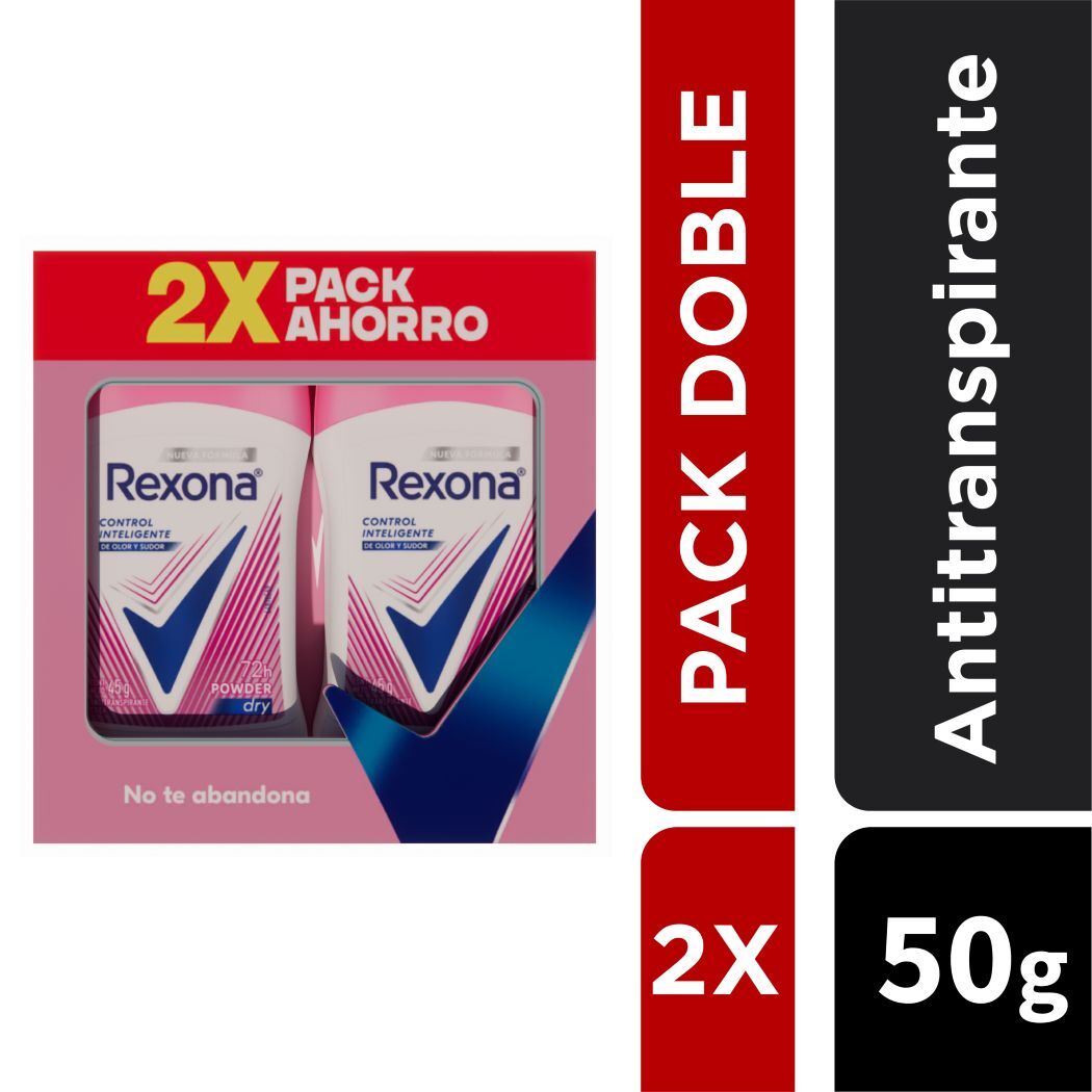 Pack 2 Rexona Desodorante Barra Powder 45g