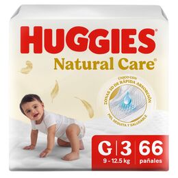 Pañales Huggies Natural Care G 66 Unidades