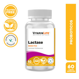 VitaminLife Lactasa 9000 Para Intolerancia a la Lactosa 60 Cápsulas