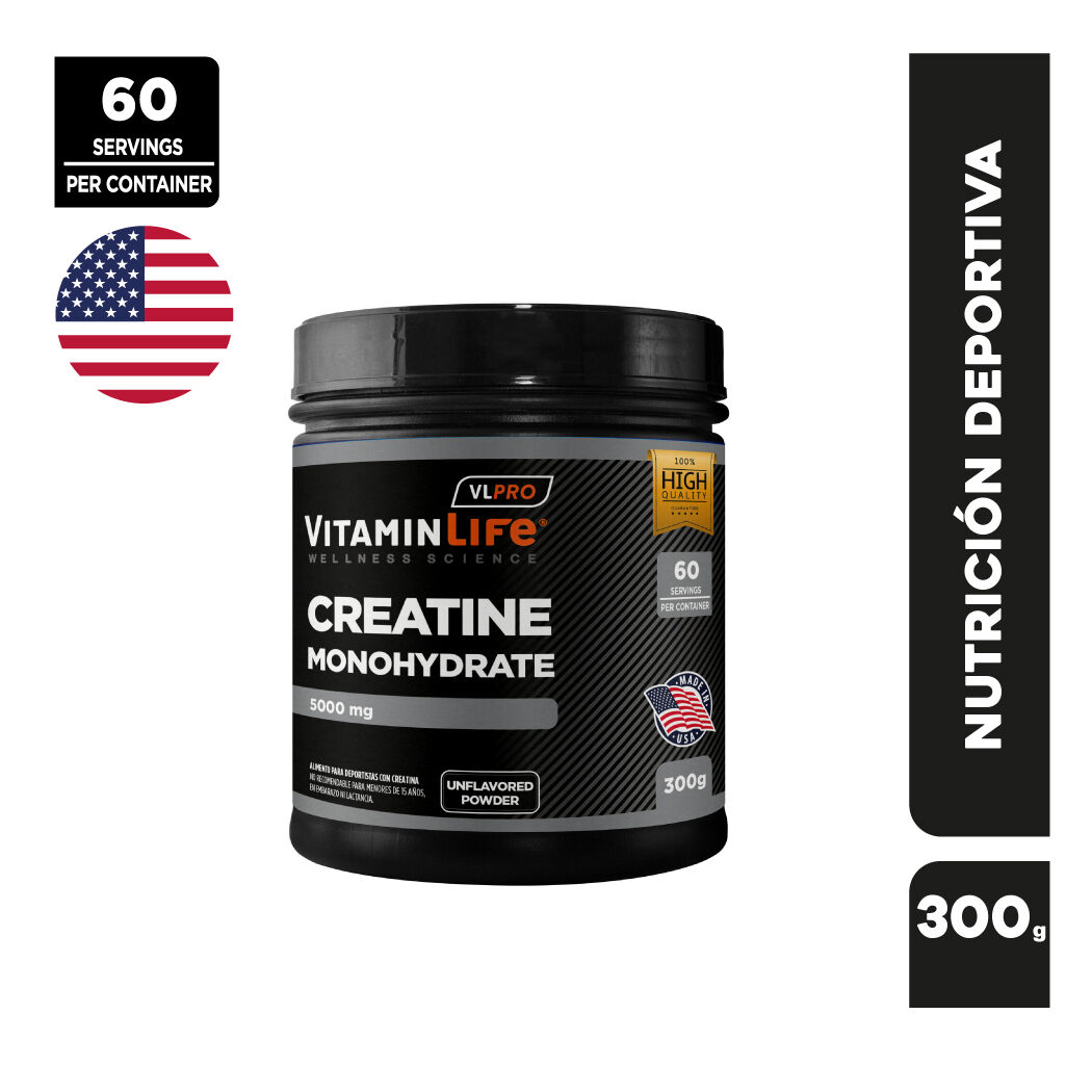 Creatina Monohidratada Formato en Polvo VitaminLife 300g